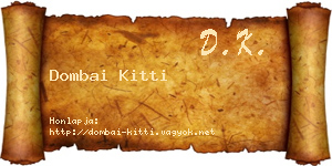 Dombai Kitti névjegykártya